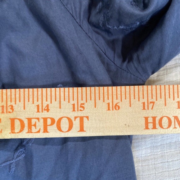 Abercrombie & Fitch Off the Shoulder Blue Embroidered Loose Fit Dress Small - Picture 9 of 13